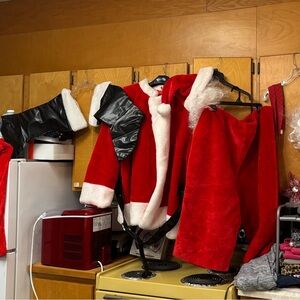 Men's Red Santa Costume with White Trim